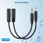 Cable Matters Combo Pack, 3.5mm to 2.5mm M/F, F/M TRS Audio Adapter Cable - 4 Inches