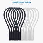 Cable Matters 10-Pack, Silicone Magnetic Cable Ties in Black and White