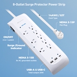 Cable Matters 8-Outlet Power Strip with USB Charging