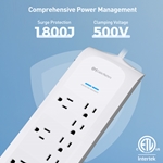 Cable Matters 8-Outlet Power Strip with USB Charging