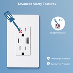 Cable Matters 2-Pack, 15A Outlet Receptacle with USB Charging