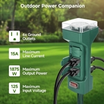 Cable Matters 6-Outlet Outdoor Power Stake with Timer - 9ft