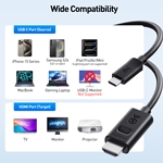 Cable Matters USB-C to 8K HDMI® Cable Support 4K@240Hz and 8K@60Hz, HDR - Thunderbolt 4, Thunderbolt 5, USB 4 Compatible with MacBook Pro, XPS