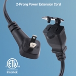 Cable Matters 2-Pack, 2-Prong Power Extension Cord