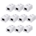 Cable Matters [UL Listed] 10-Pack Cat6 RJ45 Surface Mount Box 1-Port in White