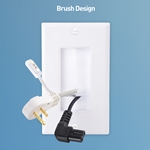 Cable Matters 2-Pack, 1-Gang Cable Pass-Through Brush Wall Plate with Bracket