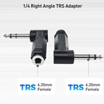 Cable Matters 2-Pack, Right Angle 6.35mm TRS Adapter