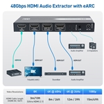 Cable Matters 48Gbps HDMI Audio Extractor with eARC