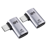 Cable Matters 2-Pack, 40Gbps USB-C Flat Right Angle Adapter