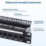 Cable Matters 1U 24-Port UTP Cat 6 Ethernet Patch Panel with Inline Keystone