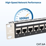 Cable Matters 1U 24-Port STP Shielded Cat 6A  Ethernet Patch Panel with Inline Keystone