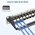 Cable Matters 1U 24-Port STP Shielded Cat 6A  Ethernet Patch Panel with Inline Keystone