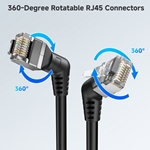 2-Pack, Cat 8 U/FTP RJ45 Patch Cable with Rotatable RJ45 Connectors