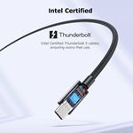 [Intel Certified] 80Gbps Premium Braided Thunderbolt 5 Cable with up to 120Gbps Bandwidth Boost and 240W Charging