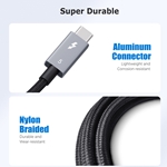 [Intel Certified] 80Gbps Premium Braided Thunderbolt 5 Cable with up to 120Gbps Bandwidth Boost and 240W Charging