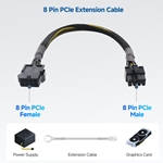 2-Pack, 8 Pin PCIe Male to Female Power Extension Cord