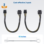 2-Pack, 8 Pin PCIe Male to Female Power Extension Cord