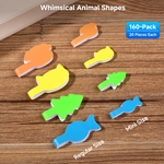 160-Pack, Animal-Shaped Reusable Hook-and-Loop Cable Labels