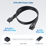 8 Pin EPS to 6+2 Pin PCIe Male to Male Power Extension/Conversion Cord