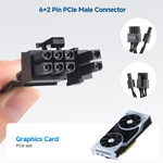 8 Pin EPS to 6+2 Pin PCIe Male to Male Power Extension/Conversion Cord