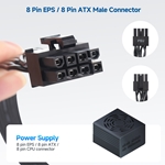 8 Pin EPS to 6+2 Pin PCIe Male to Male Power Extension/Conversion Cord