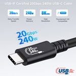 USB4 20Gbps Cable with Side Screw Locking