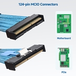 MCIO x16 124 Pin Cable - 2.8 ft/0.85m