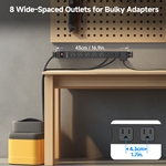 [ETL Certified] Wall-Mountable 8 Outlet Power Strip