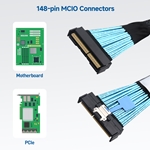 MCIO x24 148 Pin Cable - 2.8 ft/0.85m