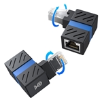 2-Pack, 360° Rotatable Cat 6A Right Angle Ethernet Adapter