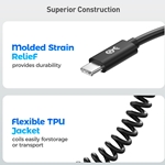 2-Pack, Coiled USB-C® 60W Charging Cable