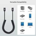 2-Pack, Coiled USB-C® 60W Charging Cable