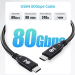 80Gbps USB4 Cable, Supports Up to [8K@120Hz / 4K@480Hz Video, 240W Charging, 80Gbps Data Transfer]