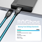 80Gbps USB4 Cable, Supports Up to [8K@120Hz / 4K@480Hz Video, 240W Charging, 80Gbps Data Transfer]