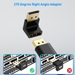 270 Degree Right Angle DisplayPort 1.4 Adapter