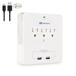 Cable Matters 3-Outlet Wall Mount Surge Protector with USB Charging and Slide-Out Smartphone Holder