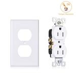 Cable Matters 10-Pack 15A Tamper-Resistant Receptacle with Wallplate in White