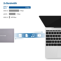 Cable Matters Caja de disco duro USB C de 10 Gbps Gen 2 de aluminio premium  para SSD/HDD de 2.5 pulgadas con cables USB-C y USB-A - Compatible con