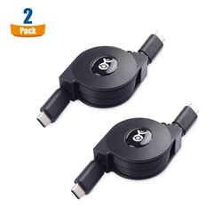 2-Pack Retractable USB-C 2.0 Charging Cable